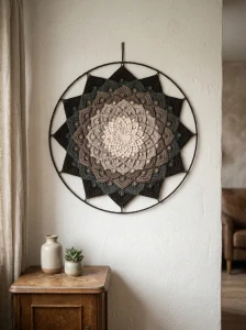 Háčkovaná Mandala - Lotosový květ 45 cm č.5